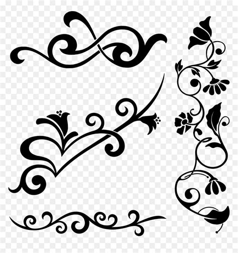 Decorative Line Clip Art Black And White Decorative Elements Clip