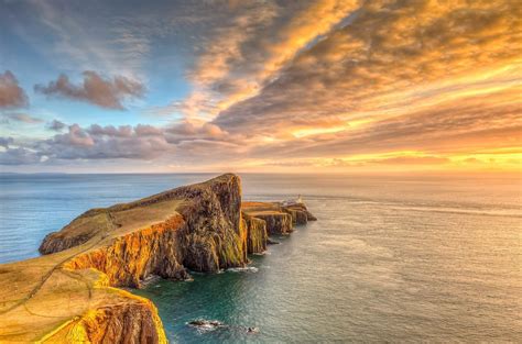 We put on our rain jackets and got out of the car. Neist Point Lighthouse, Highland, Scotland - HDR image of ...