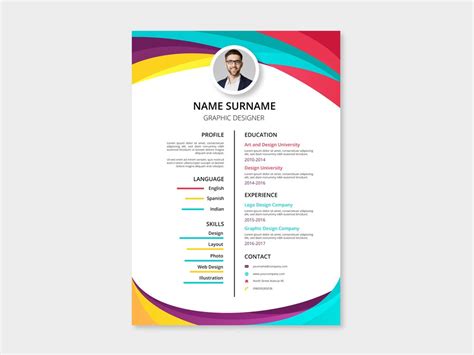 Unless your'e targetting jobs around the european continent, you do one page vs. Free Two Column Resume Template with Colorful Style Design