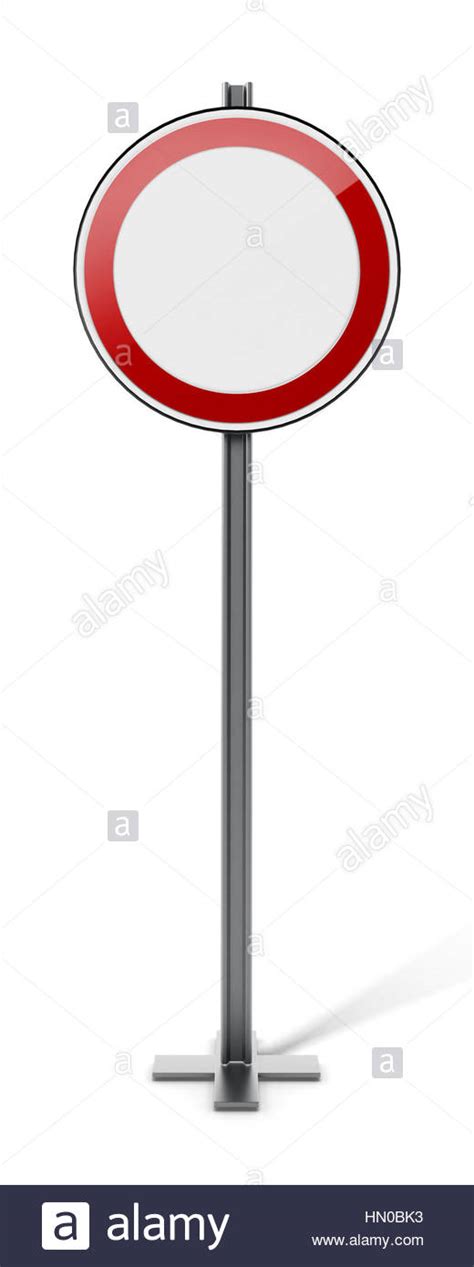 Blank Round Traffic Sign Isolated On White Background 3d Illustration