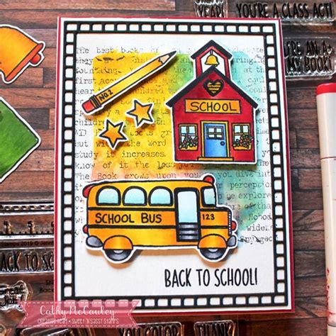 Back To School Card Made With Stampins School Bus Dies And Stamps