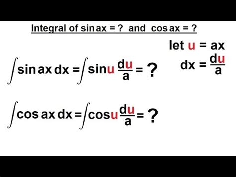 Calculus 2: Integration of Trig Functions (3 of 16) Integral of sin(ax)=? and cos(ax)=? - YouTube