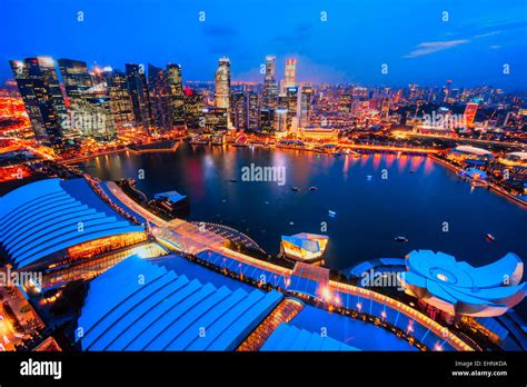 Aerial View Of Singapore City Skyline Stock Photo Alamy