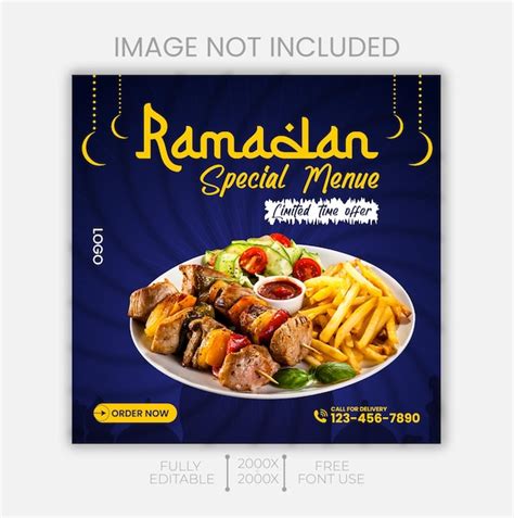 Premium Vector Islamic Ramadan Kareem Food Ifter Party Social Media Post