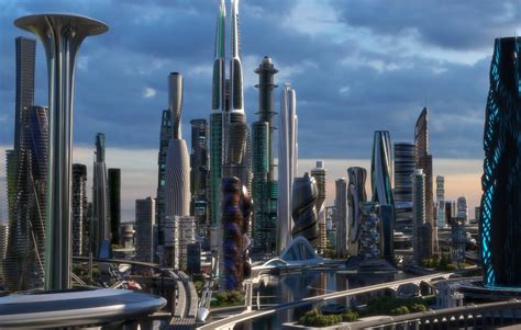 central business district city architecture model | Futuristic city ...