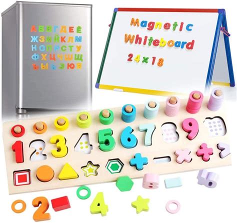 3 In 1 Wooden Magnetic Preschool Number Games For Boy
