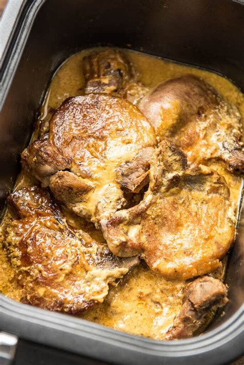 Serve with cooked rice and corn on the cob. Slow Cooker Honey Mustard Pork Chops - Slow Cooker Gourmet