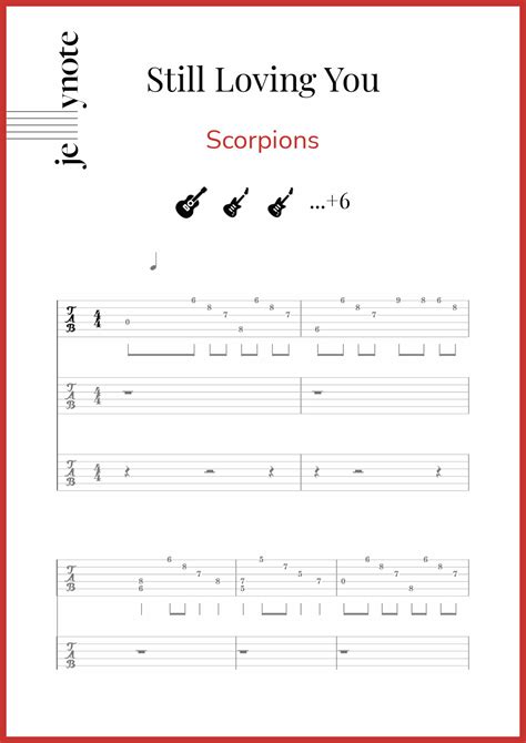 scorpions still loving you guitar and bass sheet music jellynote