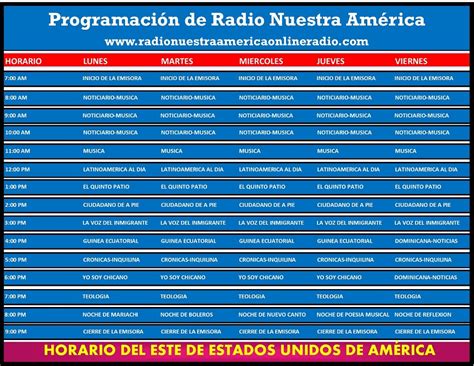 Nuestra Am Rica Magazine Programaci N Radial Para El
