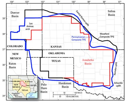 Map Showing The Anadarko Basin Province Is Delineated By The Maximum