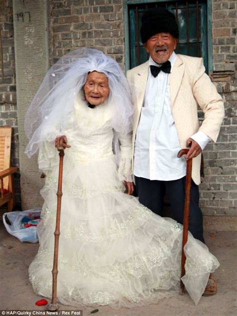 Maybe you would like to learn more about one of these? Chinese centenarian spouses pose for wedding photo - 88 ...