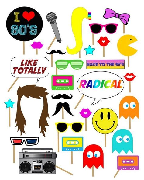 1980s party photo booth props photobooth props 80s etsy 80s party decorations 1980s party
