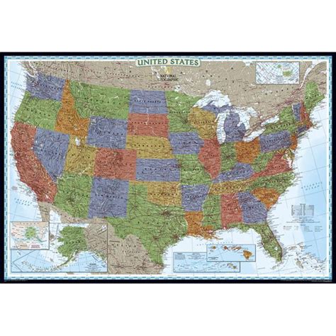 National Geographic Re00622082 United States Decorator Enlarged Map