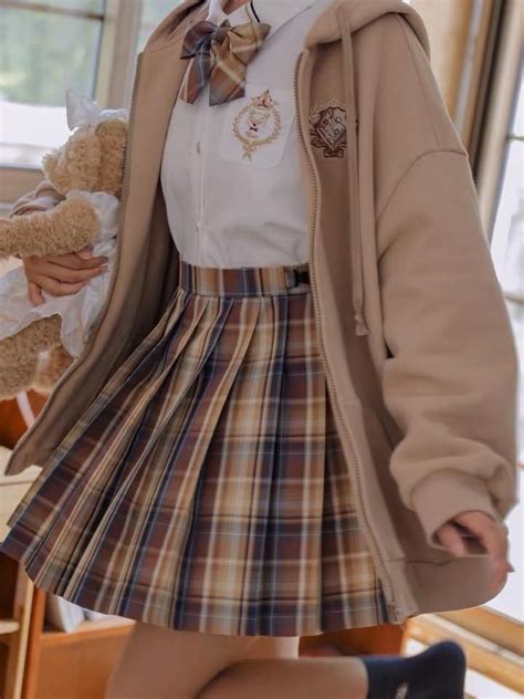 Mocha Cozy Jk Uniform Skirts Korean Girl Fashion Kawaii Fashion