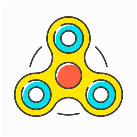 Fidget Spinner Colored Outline Icon 692256 Vector Art At Vecteezy