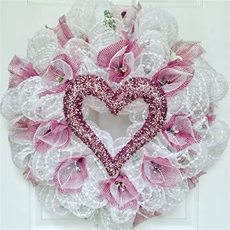 Bridal Or Valentines Day Wreath With Pearl Heart Handmade