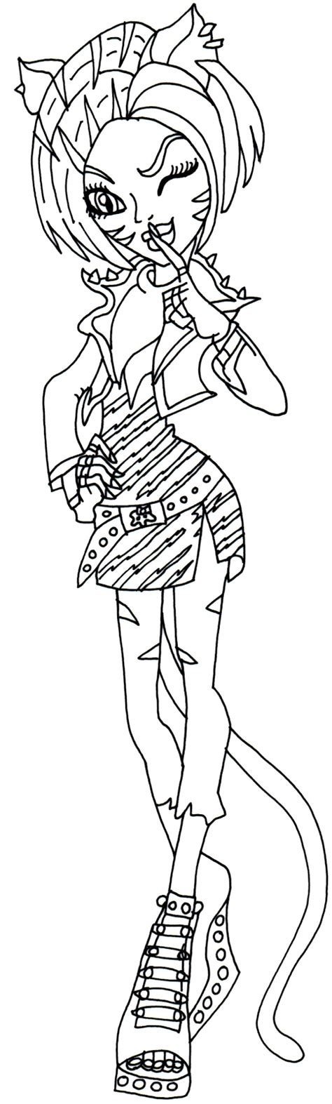 Free Printable Monster High Coloring Pages: Toralei Stripe Secret