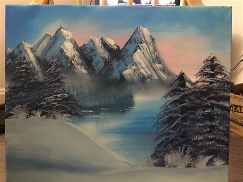 My Second Oil Painting Really Love The Winter Scenes Happy Painting