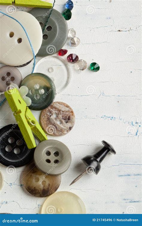 Collection Of Various Buttons Stock Photo Image Of Repair Nacre