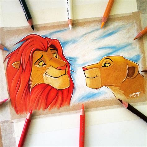 Simba And Nala Drawing By Lethalchris On Deviantart