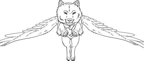 Coloring Pages Of Wolves With Wings At