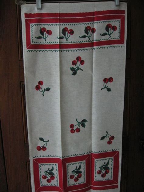 Red Cherries Towels Fabulous 1950s Vintage Mid Century Pair Of Etsy