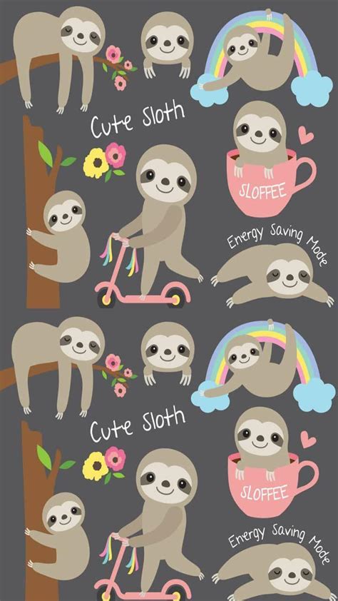 Cute Cartoon Sloth Desktop Wallpaper