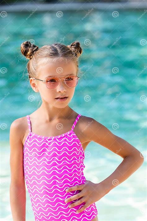 Girl In Sunglasses And Swimsuit Holding Stock Image Image Of Weekend