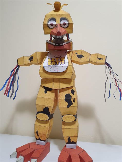 Five Nights At Freddys 2 Toy Chica Papercraft Pt2 Fnaf Crafts Five