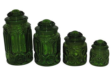 Need a kitchen canister set for storing your dry ingredients? Green Canisters, Set of 4 on OneKingsLane.com | Green ...
