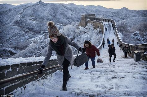 Stunning Images Show The Great Wall Of China In A Blanket Of Snow