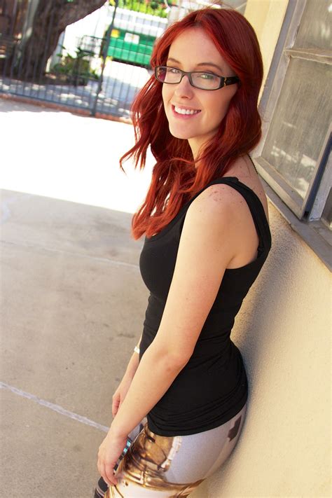 meg turney redhead women women with glasses women outdoors dyed hair looking at viewer