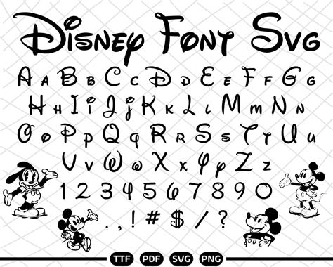 Disney Font Svg Disney Mouse Alphabet Clipart Disney Letters Etsy In