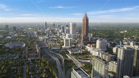 Skyscrapers In The Midtown Area Of Atlanta Georgia Aerial Stock Photo