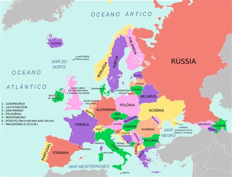 Mapa Político De Europa Actualizado Con La Totalidad De Países Europeos