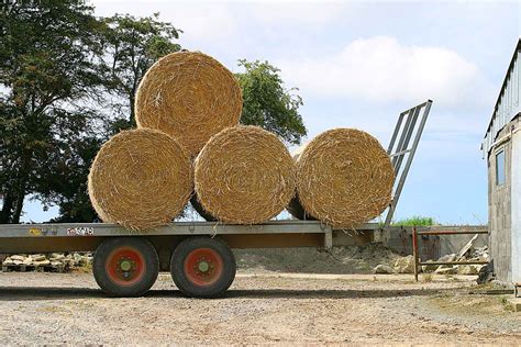 Straw Bales On Trailer Free Photo Download Freeimages