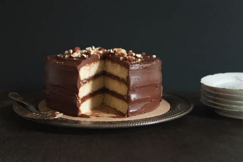 Hazelnut Cake With Chocolate Sour Cream Frosting O O Eats