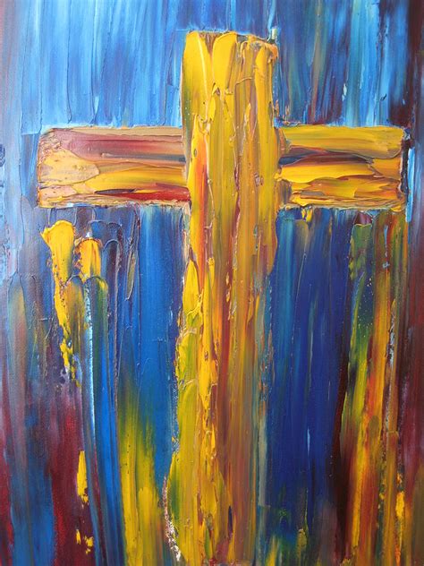 Abstract Cross Painting By Rachael Pragnell