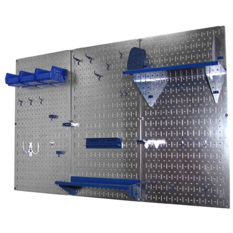 Wall Control Storage Systems 4 Metal Pegboard Standard Tool Storage Kit Galvanized Metallic