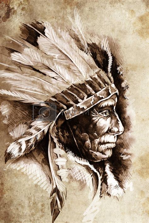 Here you can explore hq indian chief transparent illustrations, icons and clipart with filter setting polish your personal project or design with these indian chief transparent png images, make it even. Indian Head Chief Illustration. Sketch of tattoo art, over ...