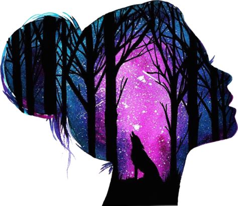 Sillotte Girl Galaxy Wolf Purple Blue Woods Bun Myprofi