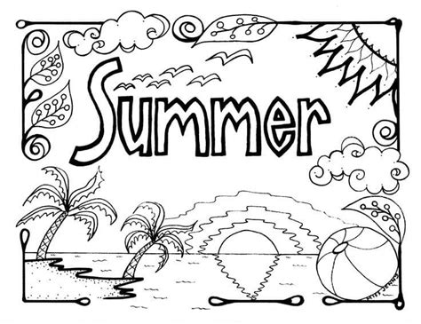 Summer Beach Coloring Page Download Print Or Color Online For Free