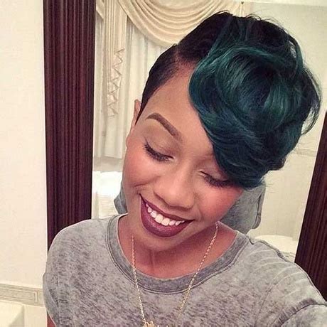 Red hair color looks the best with black hair as ombre or balayage. Short colored hairstyles for black women