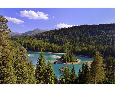 Print Of Caumasee Lake Surrounded By Forest Near Flims Grisons Switzerland Conifer Trees