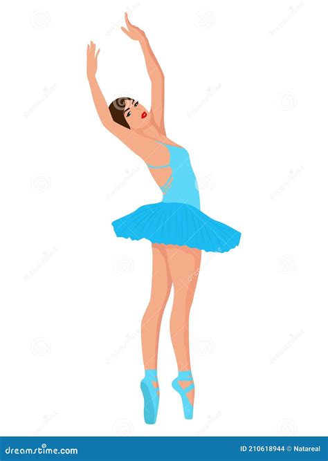 Ballerina In A Pale Blue Tutu Dress Stock Vector Illustration Of