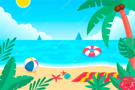 Premium Vector Cartoon Summer Background For Videocalls