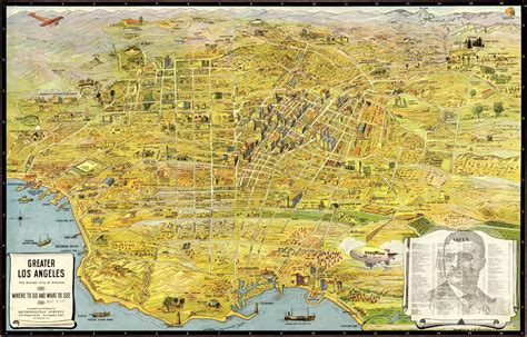 Map Of Los Angeles Old Historical And Vintage Map Of Los Angeles
