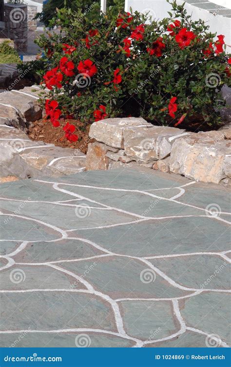 Stone Walkway Texture Seamless Patterns White Gray Background Stock