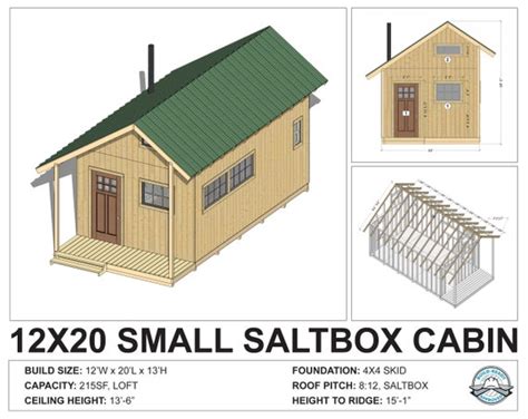 Small Cabin Loft Diy Build Plans 12 X 20 Tiny Etsy Canada