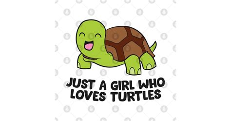 Just A Girl Who Loves Turtles Cartoon Sea Turtle Girl Turtle Sticker Teepublic